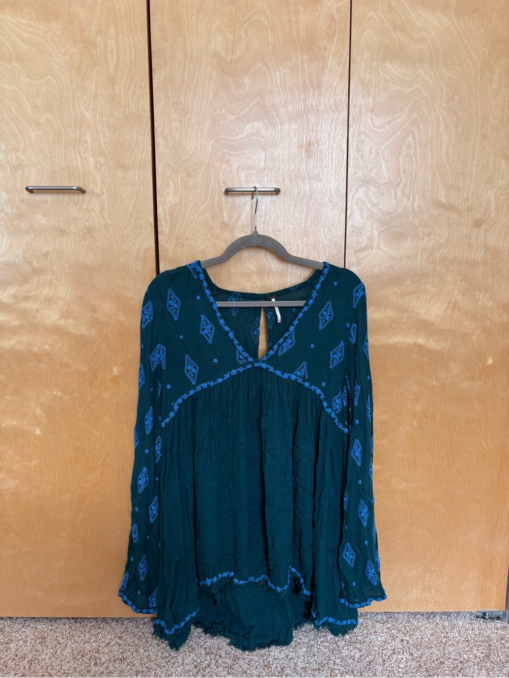 Free People Green and Blue Tunic Dress